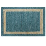 Dywany - vidaXL Ręcznie wykonany dywan, juta, niebieski, 160x230 cm - miniaturka - grafika 1