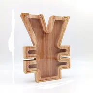 Skarbonki - Skarbonka na pieniądze Drewniana w kształcie chińskiej waluty YUAN - miniaturka - grafika 1