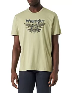 Koszulki męskie - Wrangler Męski t-shirt Americana Tee T-Shirt, Tea Leaf, średni, Tea Leaf, M - grafika 1