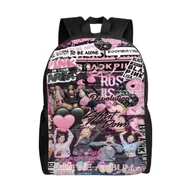 Torebki damskie - Plecak 521QZ blackpink Plecaki Casual Daypacks Torba na książki studenckie Druk Tornister Plecak Lekki tornister AB521 16.1 X 11.8 X 4.5inches - miniaturka - grafika 1