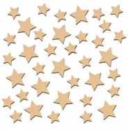 GWIAZDKI drewniane dekoracje na Święta 2/3cm 36szt