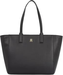 Tommy Hilfiger Damska koszulka z logo TH SOFT AW0AW16905 TH SOFT LOGO TOTE AW0AW16905, czarna, OS, czarny (czarny), Torba na ramię - Torebki damskie - miniaturka - grafika 1