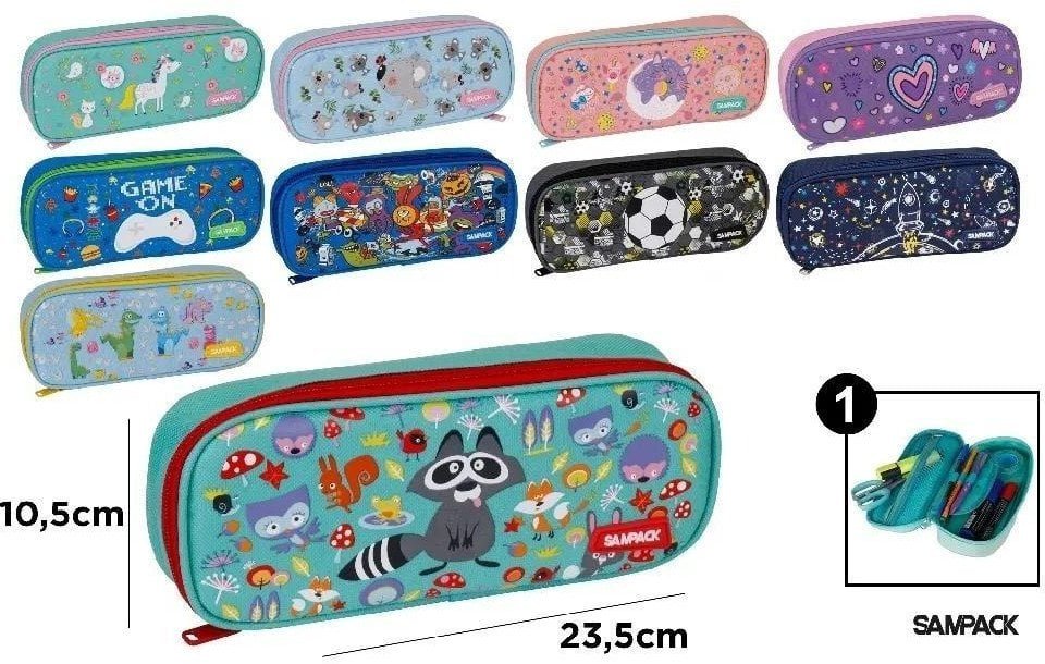 Piórnik z klapką i kieszonką wewnętrzną MIX