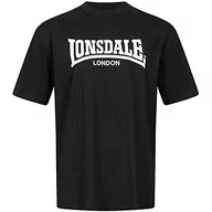 Koszulki męskie - Lonsdale Męski T-shirt Keisley, czarny/biały, L - miniaturka - grafika 1