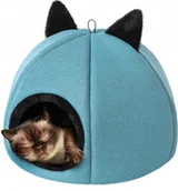 Legowiska dla kotów - DOGGY R2 KITTY HEAD NIEBIESKI - miniaturka - grafika 1