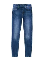 Spodnie damskie - DESIGUAL JEANSY DAMSKIE RURKI NIEBIESKIE Z PRZETARCIAMI 34 6BA - miniaturka - grafika 1