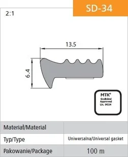 USZCZELKA SAMOPRZYLEPNA CZARNA SD-34/4-0 13.5*6.4MM MB - Uszczelki - miniaturka - grafika 1