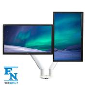 Uchwyty do monitorów - Fiber novelty nb F195A biały - Solidny obrotowy uchwyt biurkowy do dwóch monitorów LCD, LED 22"-32" - miniaturka - grafika 1