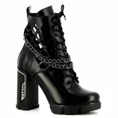 Botki damskie - Czarne trzewiki na słupku CARINII - Carinii - miniaturka - grafika 1