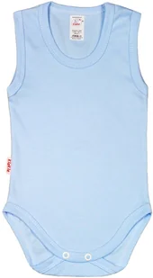 BODY ramiączko RAMKA bez rękawa NIEBIESKIE r 56 KLEKLE - Body dla niemowląt - miniaturka - grafika 1
