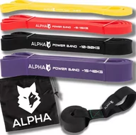 Gumy, taśmy, ekspandery - Alpha ZESTAW 4 GUMY OPOROWE DO ĆWICZEŃ UCHWYT GRATIS POWER BAND ALPHA - miniaturka - grafika 1