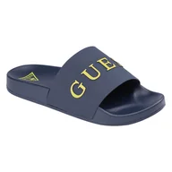 Klapki i japonki męskie - Męskie Klapki GUESS SLIDES F4GZ10BB00F-G7V2 – Granatowy - miniaturka - grafika 1