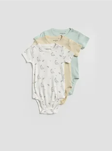 Reserved - Bawełniane body 3 pack - kremowy - Body dla niemowląt - miniaturka - grafika 1