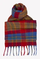 Apaszki i szaliki damskie - Szal czerwony w kratę z frędzlami 40x200 cm - miniaturka - grafika 1