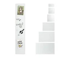 Długopisy - Relaxdays Tablica magnetyczna ze szkła, 15 x 80 cm, 3 magnesy, marker, uchwyt na długopisy, biuro i kuchnia, tablica magnetyczna ze szkła bezpiecznego, biała - miniaturka - grafika 1