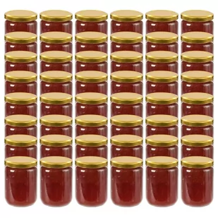 vidaXL vidaXL Szklane słoiki na dżem, złote pokrywki, 48 szt., 230 ml - Pojemniki kuchenne - miniaturka - grafika 1