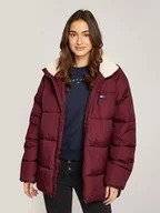 Kurtki damskie - TOMMY JEANS Kurtka zimowa w kolorze bordowym - miniaturka - grafika 1