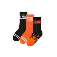 Skarpetki dla dzieci - Zooksy, 3-pak długich skarpetek sportowych dla dzieci, Black Flames, różnokolorowe, 30/35 - miniaturka - grafika 1