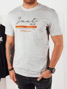 Koszulki męskie - Koszulka męska z nadrukiem szara Dstreet RX5424 - miniaturka - grafika 1