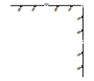 Lampy sufitowe - Zuma Line 3582 - Lampa punktowa w systemie TUBE 8xGU10/35W/230V czarna/złota - miniaturka - grafika 1