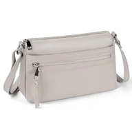 Torebki damskie - befen Damska torba na ramię z prawdziwej skóry, mała, skórzana torebka na telefon komórkowy, nowoczesna, mała torebka damska z przegródkami na karty RFID, beżowy szary - miniaturka - grafika 1