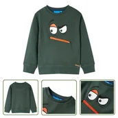 Bluzy dla dziewczynek - Bluza dziecięca - ciemnozielona - 104 - Bluza Dla Dziecka - miniaturka - grafika 1