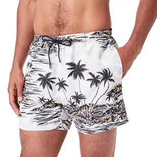 BOSS Męskie spodenki kąpielowe Springfish, White100, XXL, White100, XXL - Kąpielówki męskie - miniaturka - grafika 1