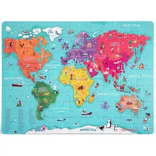 Top Bright Puzzle Drewniane - Mapa Świata W Globusie Ang - Łamigłówki - miniaturka - grafika 1