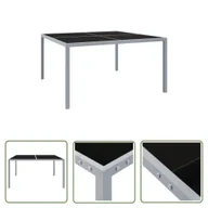 Stoły ogrodowe - The Living Store Stolik ogrodowy - 130x130x72 cm - szary - stal i szkło - Stół - miniaturka - grafika 1