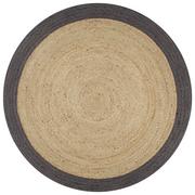 Dywaniki łazienkowe - vidaXL Ręcznie wykonany dywanik, juta, ciemnoszara krawędź, 90 cm 133677 - miniaturka - grafika 1