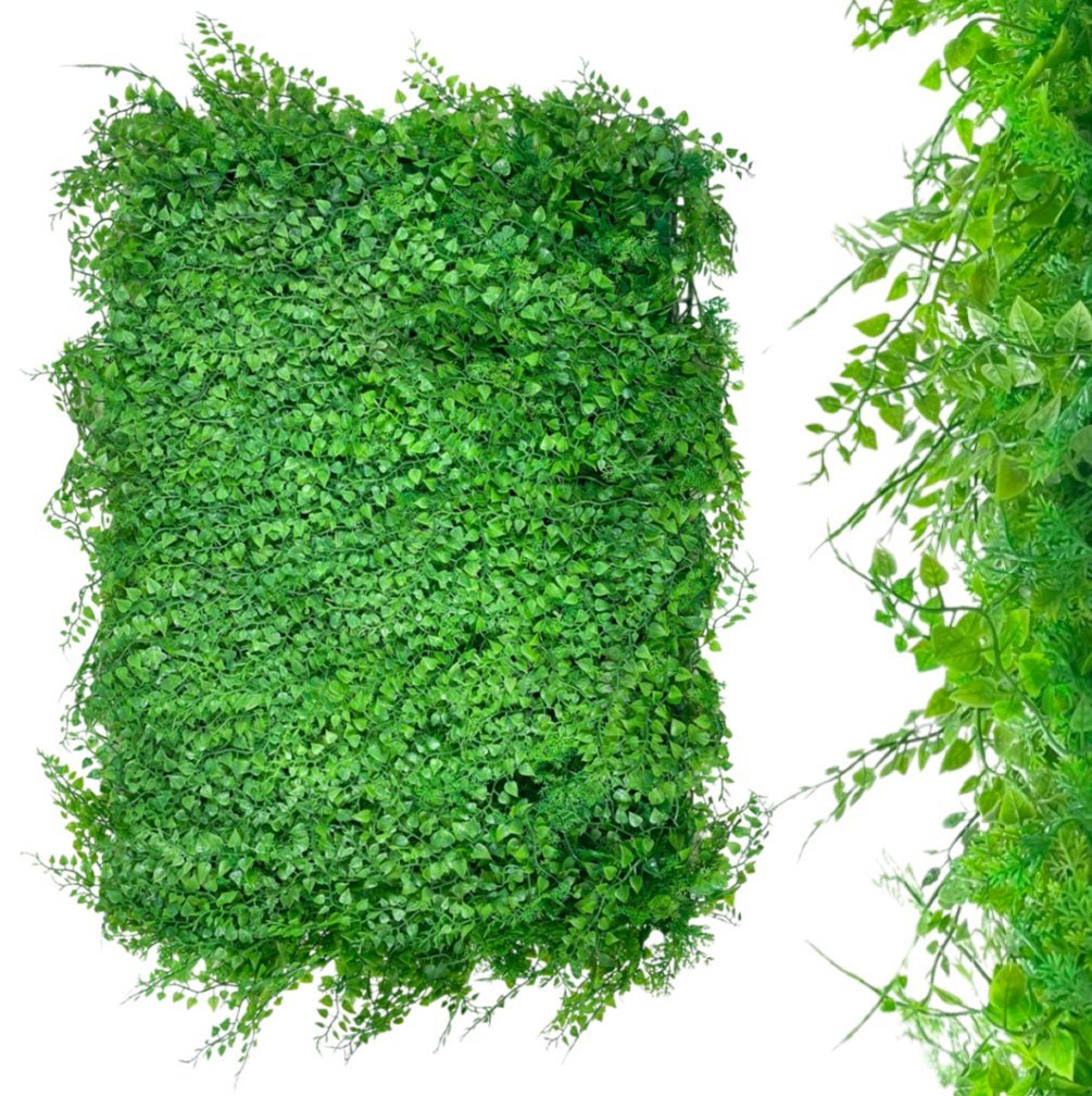 ZIELONA ŚCIANA - PANEL ROŚLINNY ŻYWOTNIK I FILODENDRON JEDNOBARWNY OGRODY WERTYKALNE ZIELONE ŚCIANY
