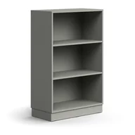 Regały biurowe - Regał QBUS, 2 półki, cokół, 1252x800x400 mm, jasnoszary - miniaturka - grafika 1