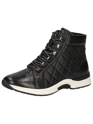 CAPRICE Damskie sztyblety Lace Boot Flat 9-25252-43, Czarna papka, 38 EU