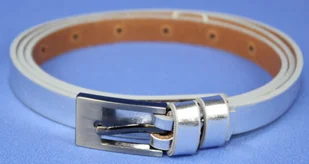 Pasek Skórzany PAS-MAX (PL) Damski Skóra Licowa 15 mm SREBRNY Wąski - Paski - miniaturka - grafika 3