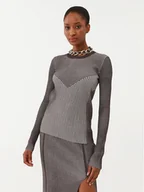Swetry damskie - Patrizia Pepe Sweter 8K0165/K123-J3S6 Szary Slim Fit - miniaturka - grafika 1
