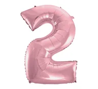 Balony i akcesoria - GoDan Balon foliowy cyfra 2 45" różowy jasny BC-HRO2 - miniaturka - grafika 1