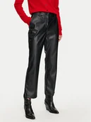 Spodnie damskie - Vila Spodnie z imitacji skóry Paloma 14098247 Czarny Flare Fit - miniaturka - grafika 1