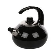 Czajniki na gaz - Emalia Silesia Rybnik Czajnik na indukcję z gwizdkiem emaliowany Silesia Rybnik 2,5 l czarny - miniaturka - grafika 1