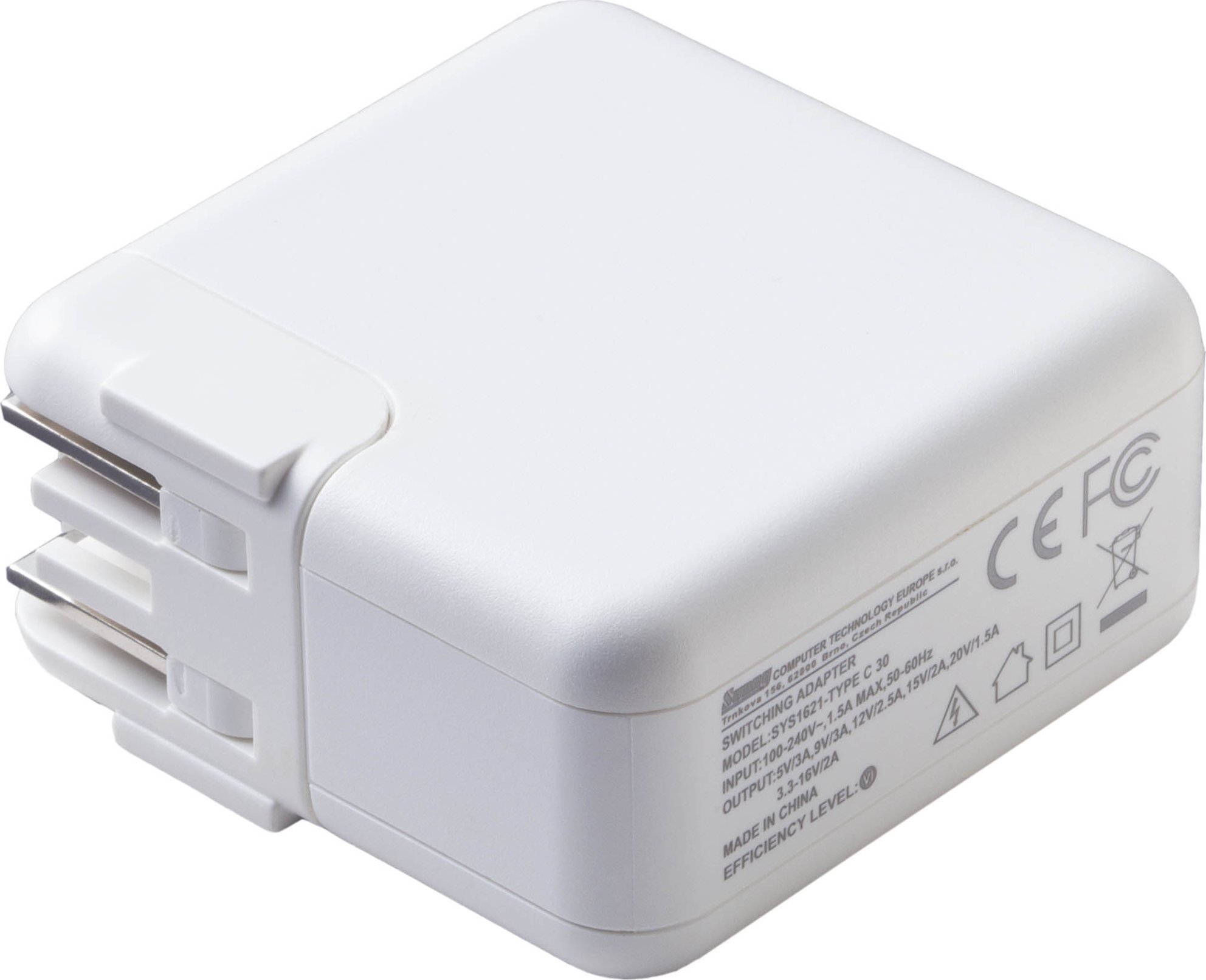 Ładowarka MPL Power Desktop Power Supply [SYS1621-T2] TYPE C 60 5V/3A, 9V/3A, 12V/3A, 15V/3A, 20V/3A white