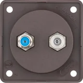 Gniazdka elektryczne - Berker Integro Flow Berker Gniazdo antenowe Radio/SAT z obudową nieekranowaną, brązowy, mat - miniaturka - grafika 1