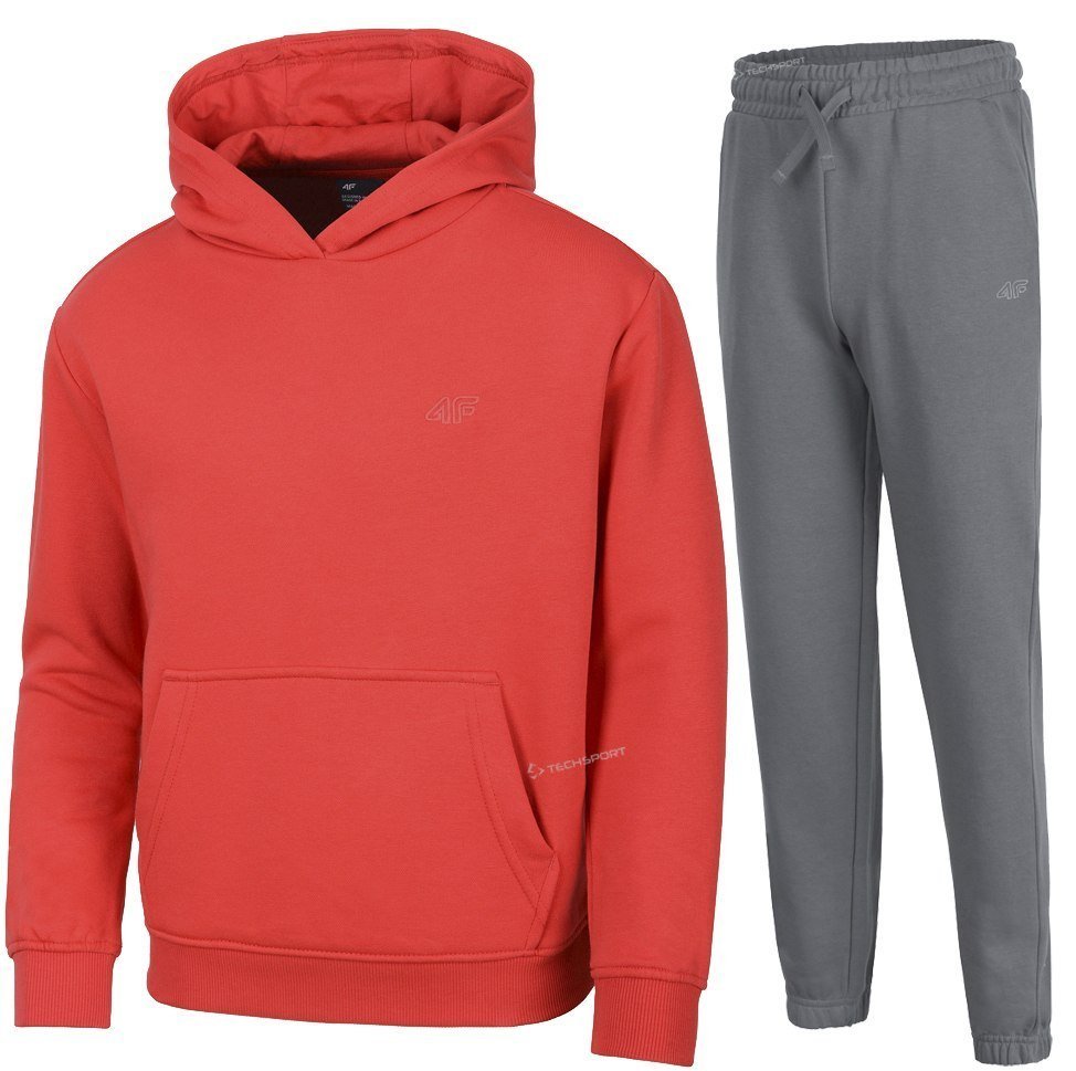 4F OCIEPLANY CHĹOPIÄCY DRES KOMPLET BLUZA KANGURKA SPODNIE / rozm 140