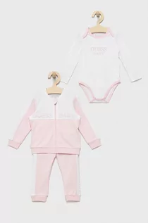 Dresy damskie - Guess dres bawełniany dziecięcy kolor różowy - grafika 1