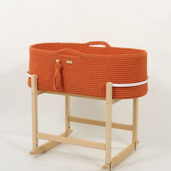 Kosz Mojżesza BOHO Handmade z kołyską - musztardowy