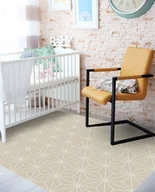 Dywany dla dzieci - Dywan winylowy Edelweiss taupe 100x150 cm - antypoślizgowy, winylowy dywan do pokoju dziecięcego z PVC, ognioodporny i zmywalny - miniaturka - grafika 1