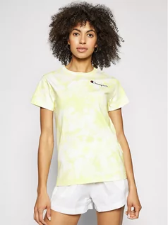 Koszulki i topy damskie - Champion T-Shirt Tie Dye Digital Print 113939 Żółty Custom Fit - grafika 1