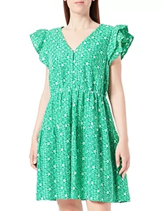 Bestseller A/S Damska sukienka VMSONEY LACE SL dekolt w serek, krótka sukienka WVN, Bright Green/Detail:Snow White Lines, L, Bright Green/Detail:Snow White Lines, L - Sukienki - miniaturka - grafika 1