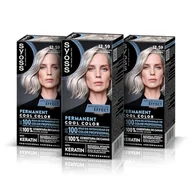 Farby do włosów i szampony koloryzujące - SYOSS Permanent Cool Color 12-59 Platinum Blond Popiół, tonująca farba do włosów i intensywna maska z keratyną, do profesjonalnego pokrycia siwych włosów, trwały kolor, opakowanie 3 szt - miniaturka - grafika 1