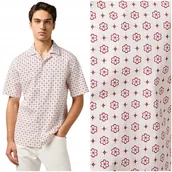 Koszule damskie - Wrangler RESORT SHIRT White Geo koszula bawełniana męska krótki rękaw S - miniaturka - grafika 1