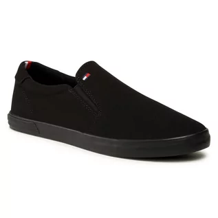 Trampki damskie - Tommy Hilfiger Tenisówki Iconic Slip On Sneaker FM0FM00597 Triple Black 0GK - grafika 1