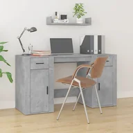 Biurka - vidaXL Biurko z szafkami, szarość betonu, materiał drewnopochodny - miniaturka - grafika 1